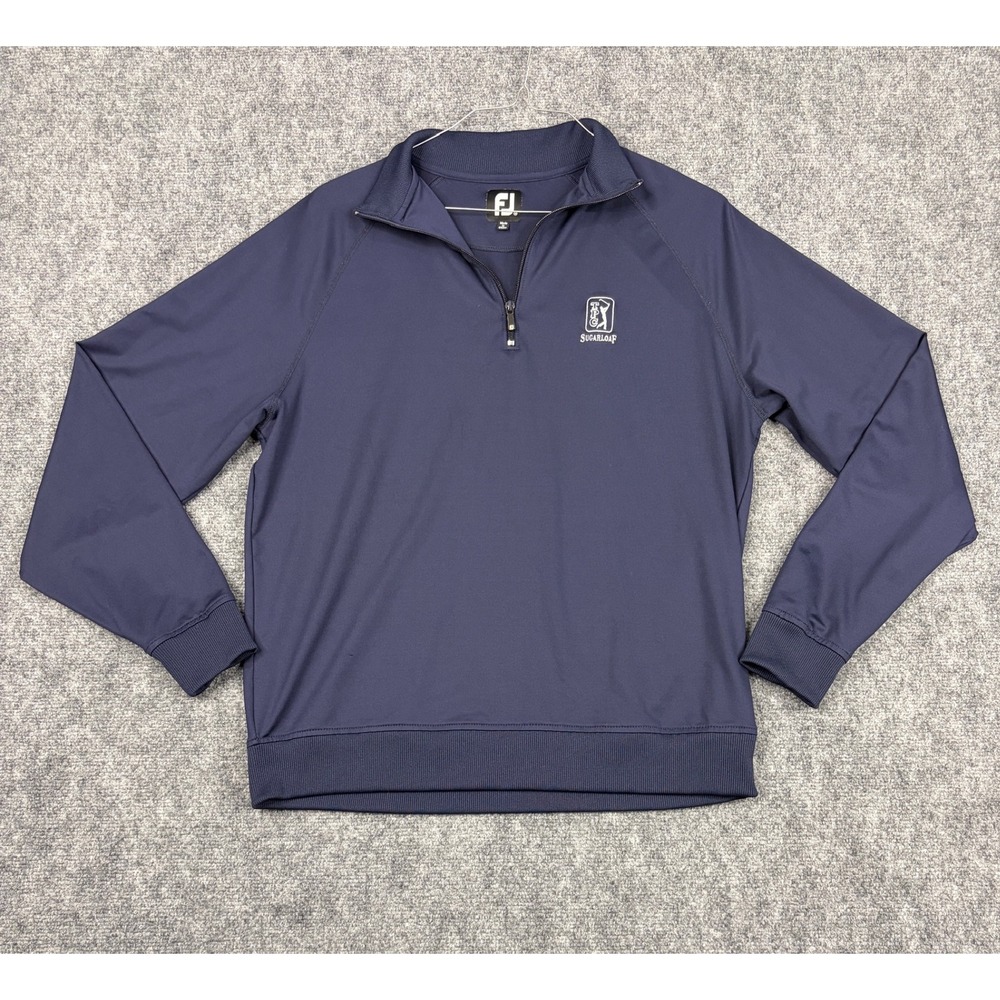 FootJoy TPC Sugarloaf Mens Navy Blue Quarter Zip Golf Pullover Sweater Medium